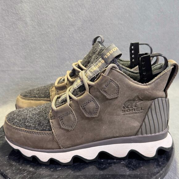 Sorel Quarry Kinetic Caribou Waterproof Leather Ankle Boots Women's Size 6 US - Picture 1 of 10